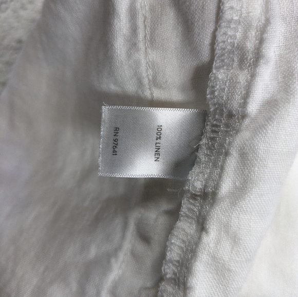 J. Jill Pants Women's XL White Linen Pure Pull On Rolled Cuffs High Rise Stretch - Picture 3 of 8